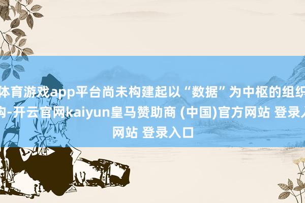 体育游戏app平台尚未构建起以“数据”为中枢的组织架构-开云官网kaiyun皇马赞助商 (中国)官方网站 登录入口