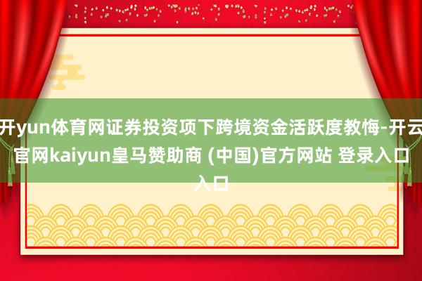 开yun体育网证券投资项下跨境资金活跃度教悔-开云官网kaiyun皇马赞助商 (中国)官方网站 登录入口