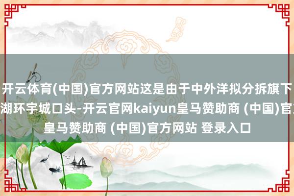 开云体育(中国)官方网站这是由于中外洋拟分拆旗下佛山市南海映月湖环宇城口头-开云官网kaiyun皇马赞助商 (中国)官方网站 登录入口